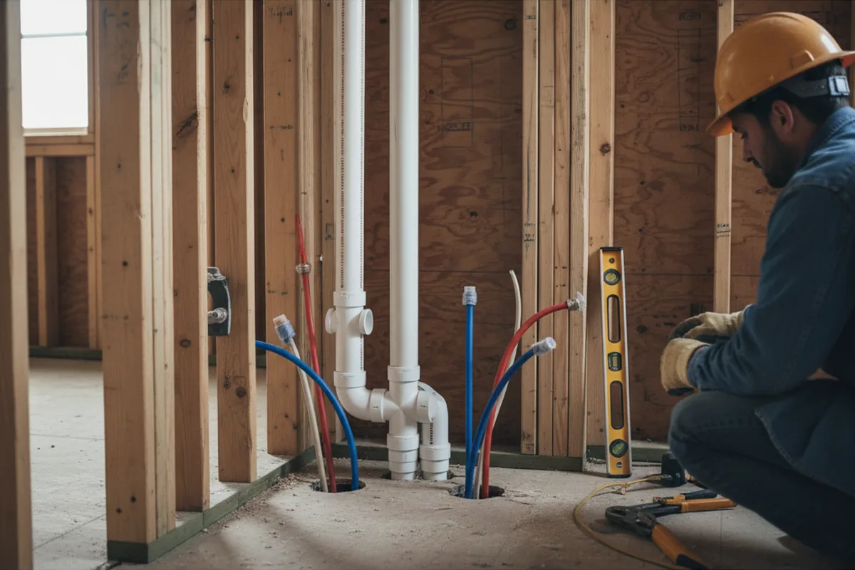 Drain and supply rough-in during Garbage Disposal Repair in Phoenixville
